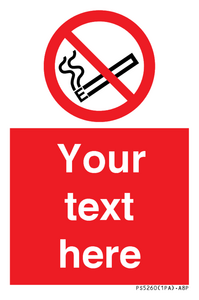 Custom No E-cigarettes / Vaping Sign